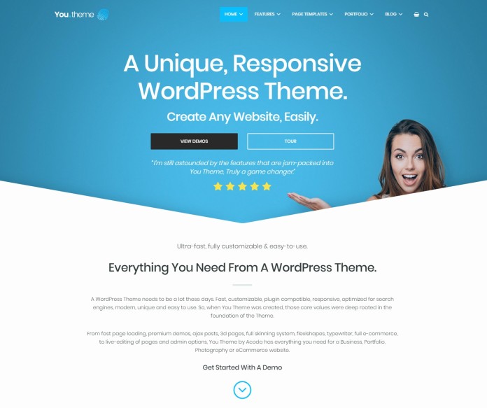 WordPress parallax effect themes